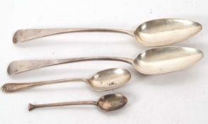 Mixed Lot: A pair of George III silver Old English table spoons, London 1806, makers mark for Thomas