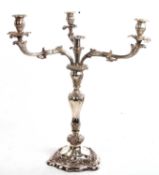 An antique silver plated candelabra centre piece circa mid 19th Century of monumental size having