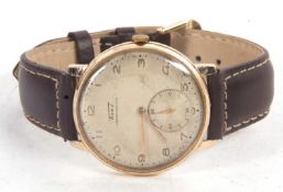 A vintage Tissot Jumbo gents wristwatch, it has an off-white dial with Arabic numeral hour markers