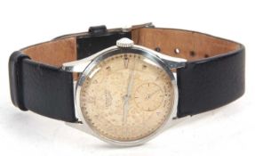 A Longines stainless steel case gents wristwatch, the watch has a manually crown wound movement, a
