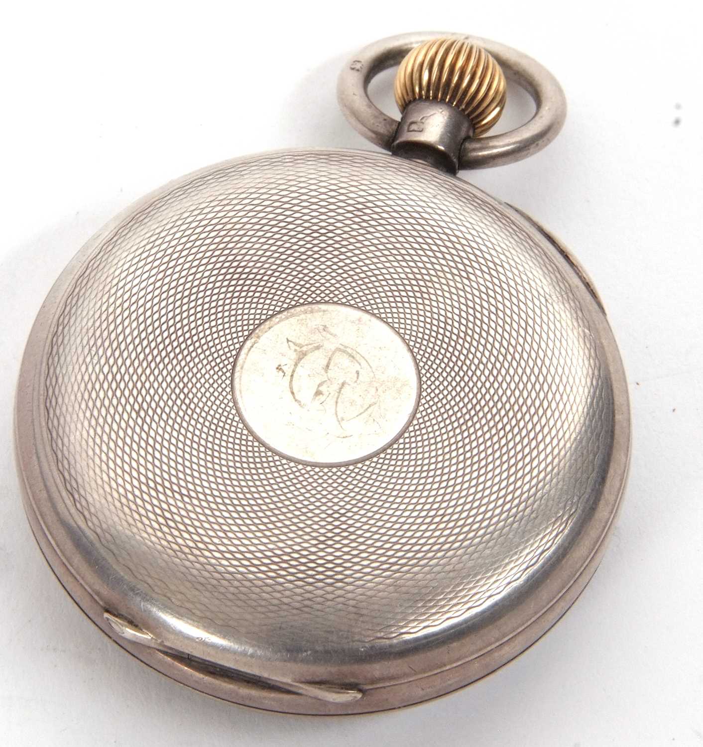 A silver open face pocket watch, hallmarked inside the case back, it has a manually crown wound - Image 2 of 2
