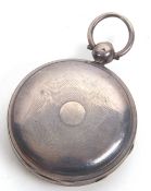 A silver open face pocket watch, hallmarked in the case back for London 1838 silver, it has a