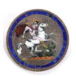 A vintage silver George III enamelled coin brooch