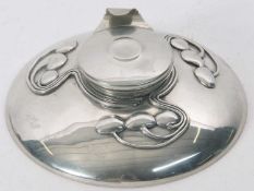 A Liberty "Heritage" Limited Edition pewter ink well of circular form with stylised decoration