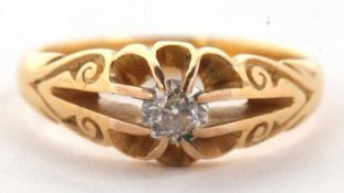 An early 20th century diamond solitaire ring, the old European cut diamond, estimated approx. 0.