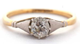 An 18ct and platinum diamond solitaire ring, the round old brilliant cut diamond, estimated