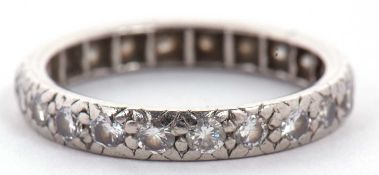 A diamond eternity ring, set with round brilliant cut diamonds, total estimated approx. 0.88cts, all