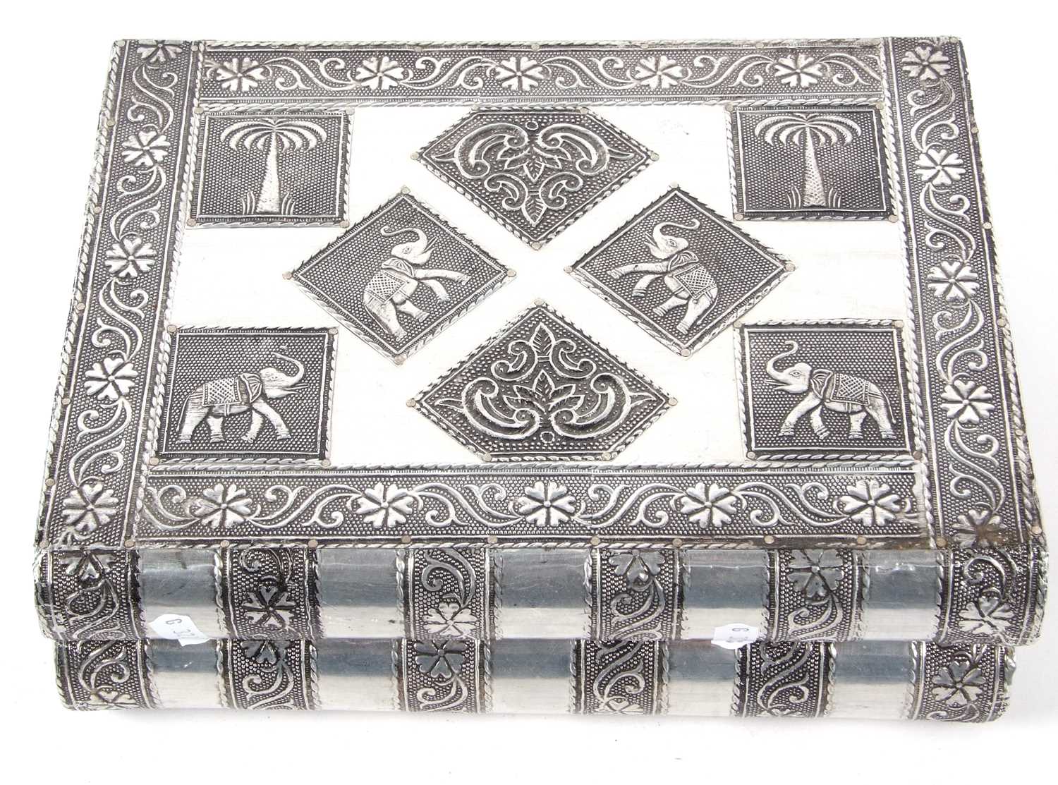An Indian style metalware jewellery box in the shape of two books together with a quantity of Indian - Image 2 of 9