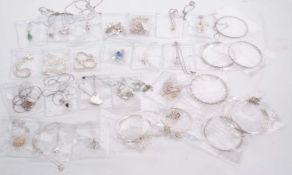 A quantity of assorted silver and white metal jewellery, (qty)