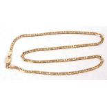 A 9ct fancy link chain, stamped 375 to each end, with lobster claw clasp stamped 375, 48cm long,