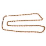 A Prince of Wales rope twist chain, with clasp indistinctly stamped 9ct, 56cm long, 11.5g