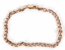 A 9ct curblink bracelet, 4.5mm wide, stamped 375 to both ends with Birmingham assay mark, 20cm long,