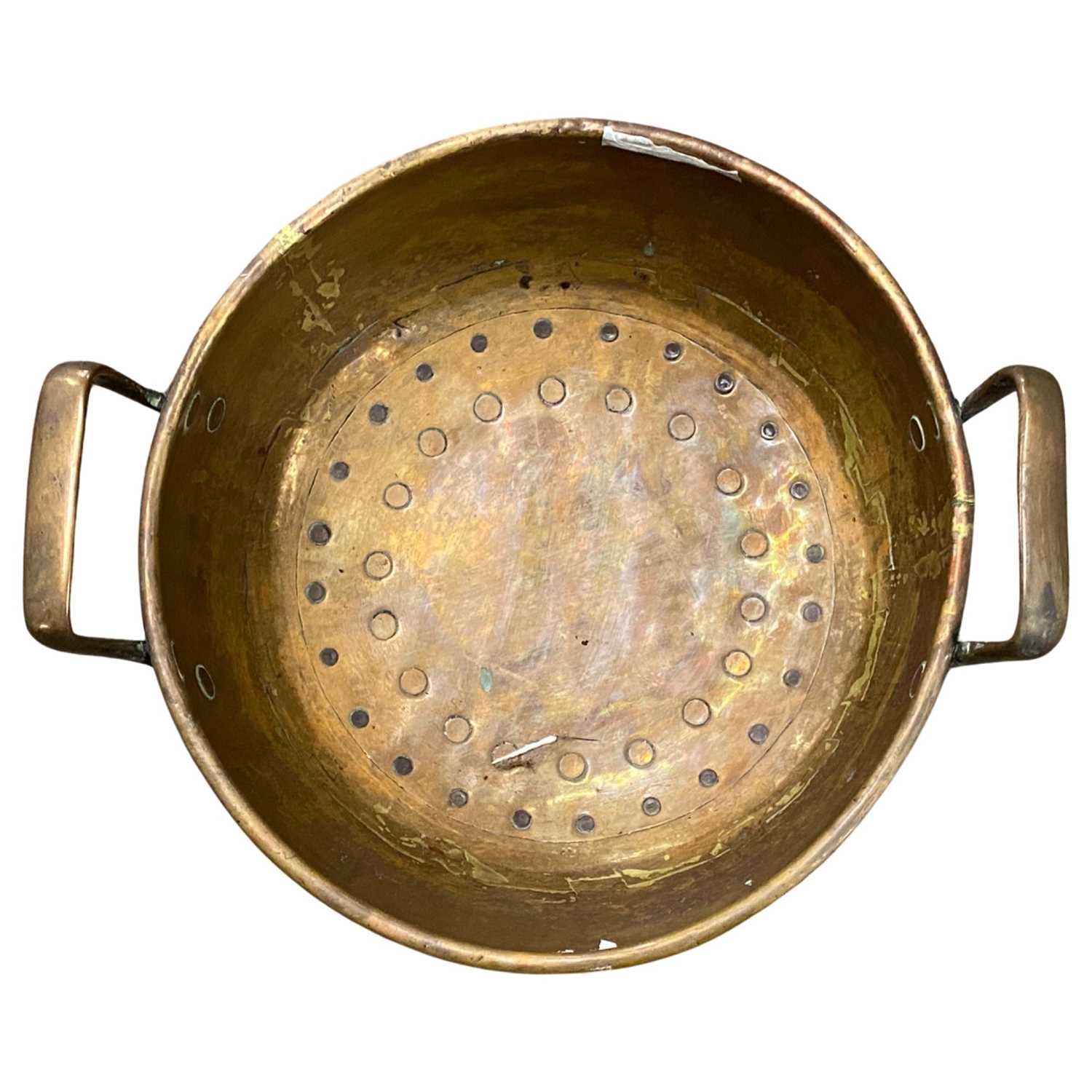 Copper double handled pan 37cm wide - Image 2 of 2