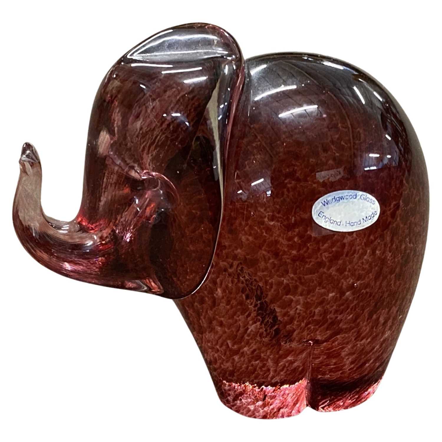 Wedgwood glass paperweight modelled as an elephant, 15cm high