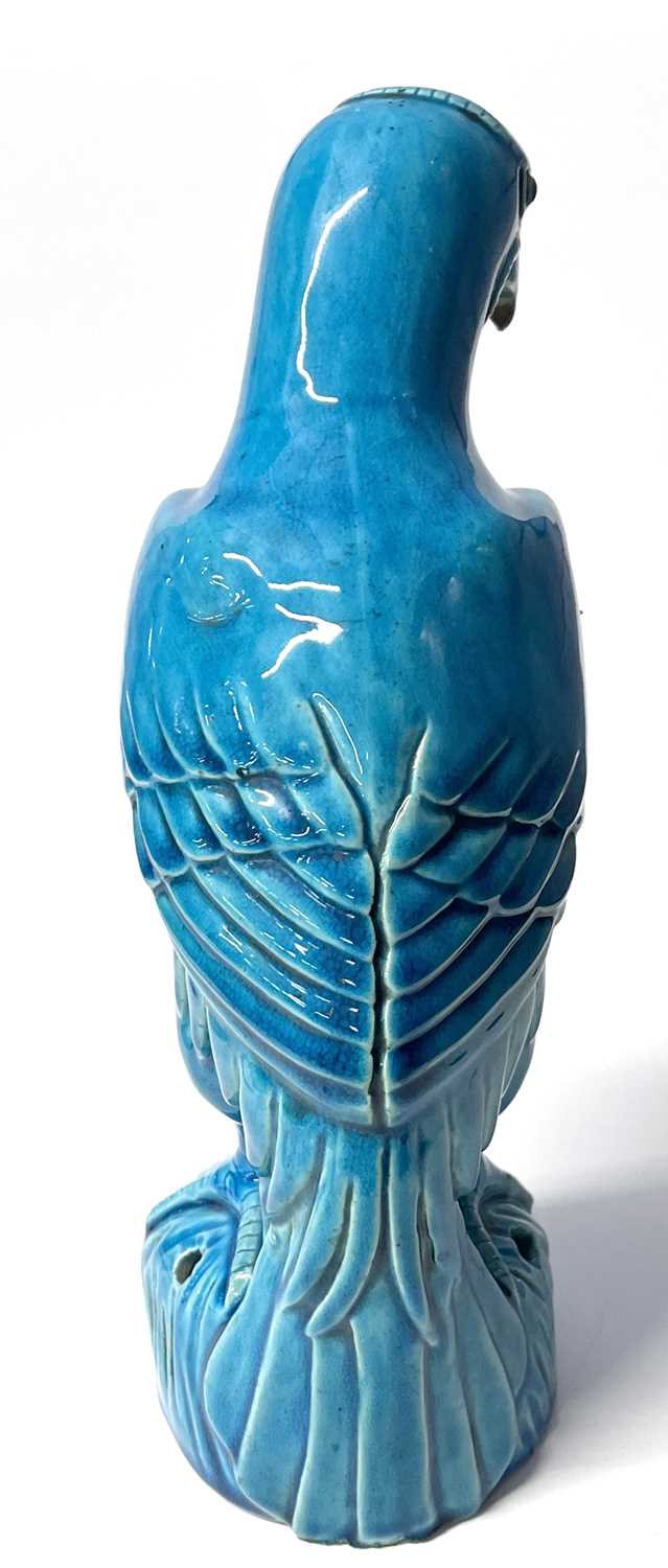 A Chinese pottery model of a hawk with turquoise glaze, 30cm high - Image 5 of 8