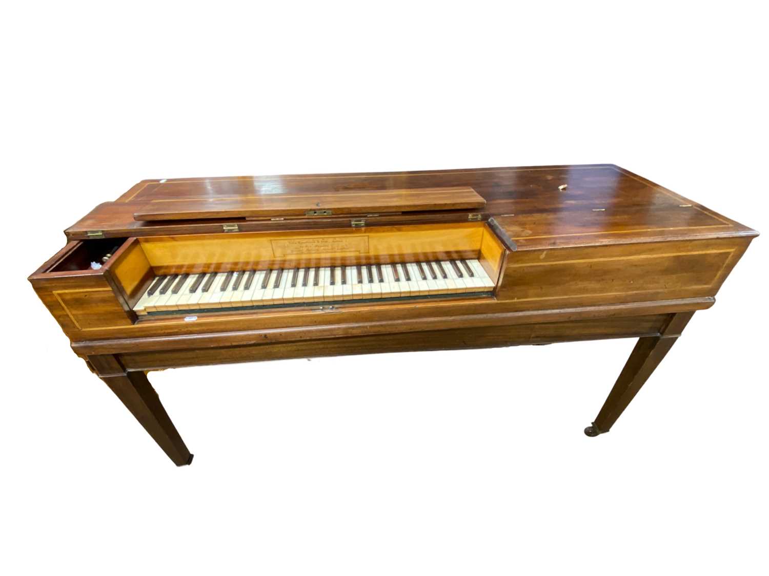 John Broadwood & Sons Makers, Great Putney Street, London, a 19th Century spinet or square piano set - Image 2 of 7