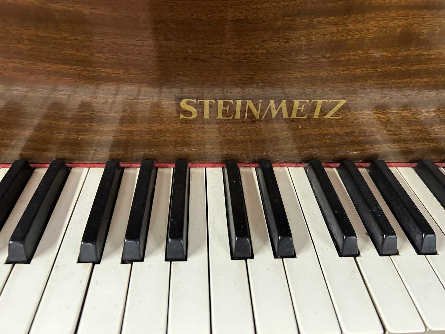 Steinmetz mahogany cased baby grand piano, 135cm side - Image 5 of 6