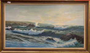 Attributed to John Hewitt (British, 1922-2006), Cornish coastal scene, oil on board, unsigned,