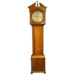 Whitehurst, Derby, a Georgian long case clock with circular silvered dial to an eight day movement