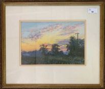 Margaret Glass RA RSMA (British, b.1950), Sunset pastel, initialed and dated '87, approx. 7.5x11.