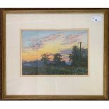 Margaret Glass RA RSMA (British, b.1950), Sunset pastel, initialed and dated '87, approx. 7.5x11.