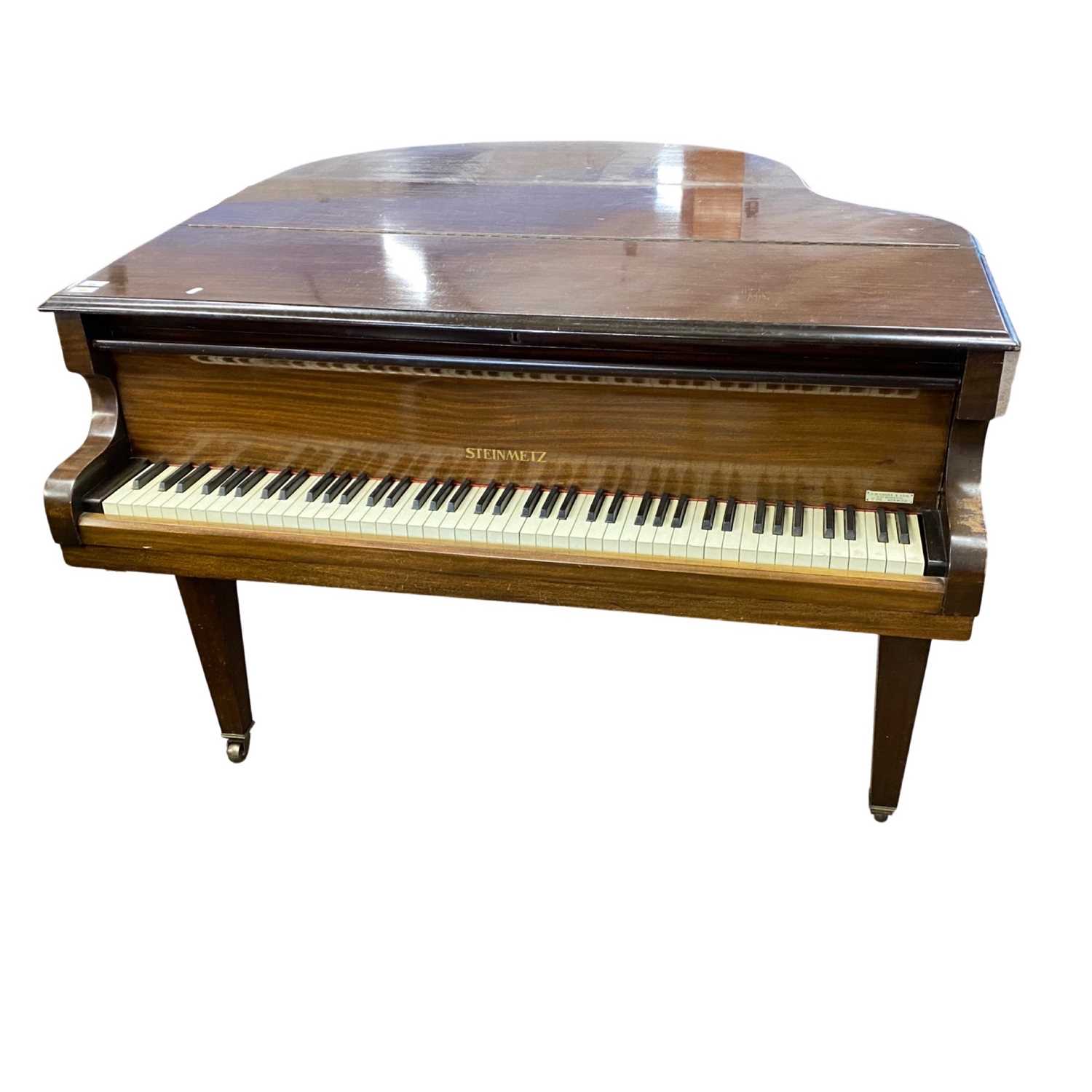 Steinmetz mahogany cased baby grand piano, 135cm side - Image 2 of 6