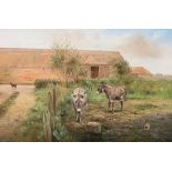 John Edward Mace (British, 20th century), a farmyard animals scene, oil on board, signed,