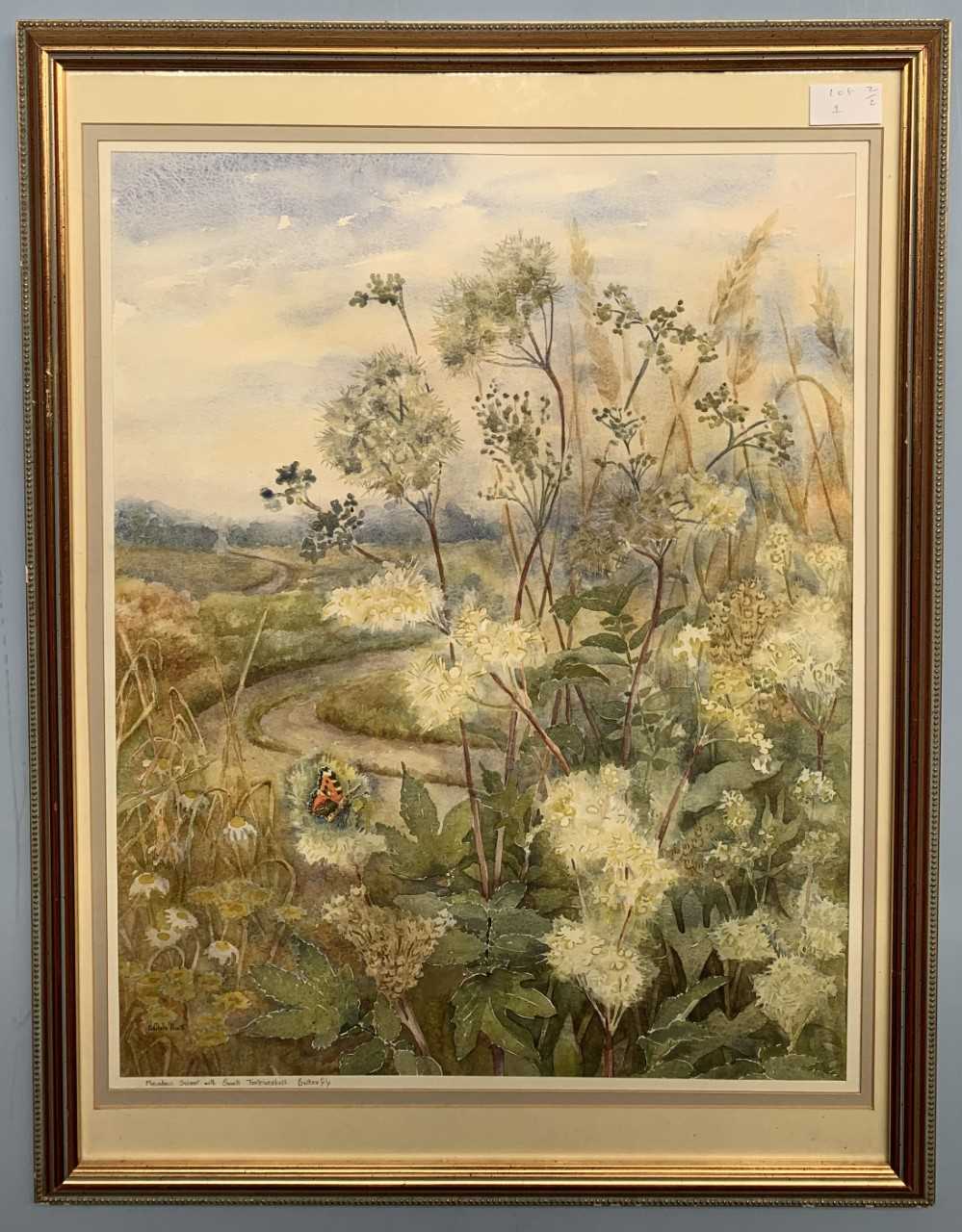 Barbara Booth (British, 20th century), "Common Mullein" and "Meadow Sweet with Small Tortoiseshell - Image 2 of 2