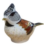 Royal Crown Derby paperweight of a New Crested Tit with original box