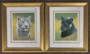 Stephen Gayford (British, b.1954) White Tiger and Jaguar, giclee prints, signed and numbered 700/