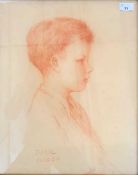 Harold Cox (fl.1920-1940) "Paul aged six", side profile pastel on paper,14.5x18.5ins, framed and