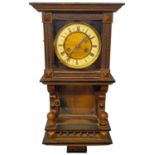 Late 19th Century Vienna style wall clock set in a architectural case, 54cm high