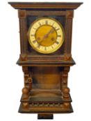Late 19th Century Vienna style wall clock set in a architectural case, 54cm high