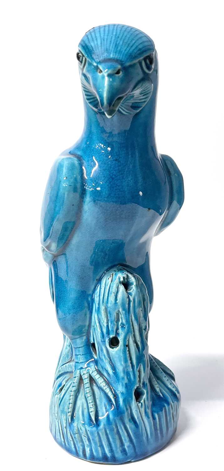 A Chinese pottery model of a hawk with turquoise glaze, 30cm high - Image 3 of 8