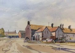Leonard Coxall (British, 20th century), watercolour, possibly Sutton Staithe, signed, 12x16ins,