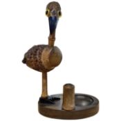 A YZ (Henry Howell & Co) nut bird vesta/pipe stand possibly for Alfred Dunhill & co, the standing