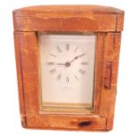 A brass cased carriage clock, Dimmer, Southsea