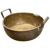 Copper double handled pan 37cm wide