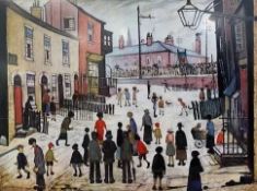 After Laurence Stephen Lowry RA RBA (1887-1976), offset lithograph, 24x18ins, framed by The Fraser