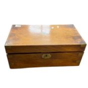 Victorian writing box of hinged rectangular form with a fitted interior, 45cm wide
