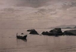 Michael Morley (British,b.1937) "Sunset", Vietnam, pastel, monogrammed, 15x21.5ins, framed and