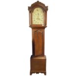 Fuller, Watton, a Georgian long case clock with painted arch dial to a brass eight day movement, set