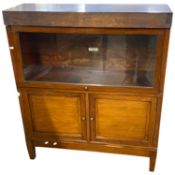 Globe Wernicke mahogany stacking bookcase cabinet, 87cm wide