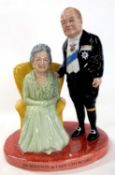 A ceramic model a Sir Winston and Lady Churchill by Lady Grace Chinal limited edition of 350, this