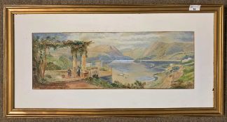 Claude Hamilton Rowbotham (British, 1864-1949), watercolour, Italian lake scene, signed,