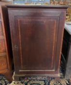 A 19th Century mahogany single door side cabinet, the interior with shelves and pigeon holes, 62cm