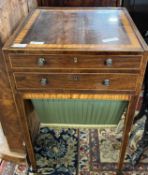 A 19th Century rosewood and inlaid combination games, writing and sewing table with reversible top