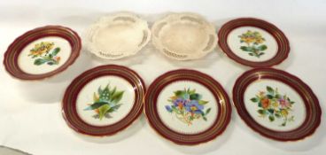 Quantity of 19th Century English porcelain china wares including small tazza with floral decoratio