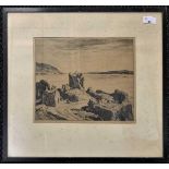 Leonard Squirell RWS (1893-1970), 'Urquart Castle', etching, signed in pencil, framed and glazed.