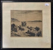 Leonard Squirell RWS (1893-1970), 'Urquart Castle', etching, signed in pencil, framed and glazed.
